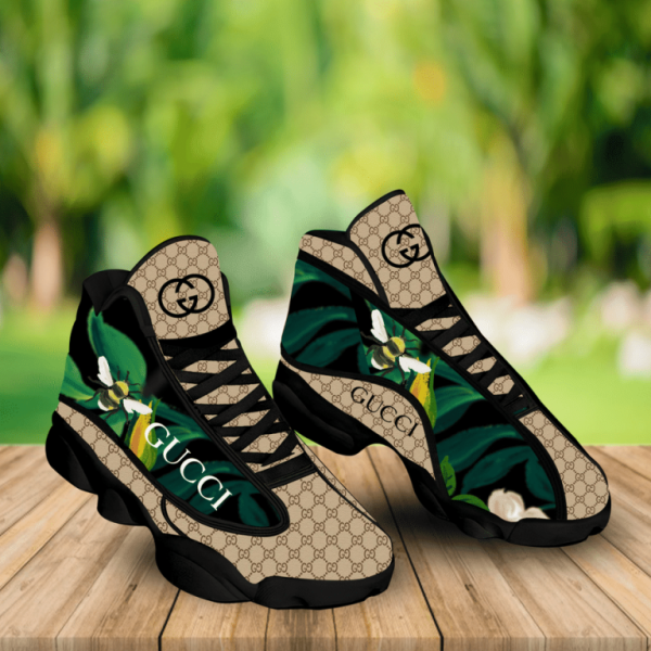 Gucci Bee Air Jordan 13 Green Sneakers Shoes Hot 2025 Gifts For Men Women HT