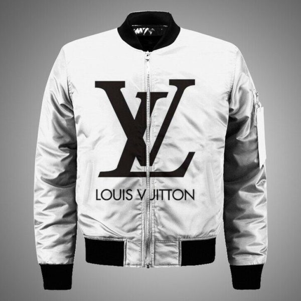 Louis Vuitton White Bomber Jacket Luxury Clothing Clothes Outfit For Men HT