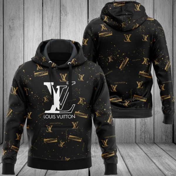 Louis Vuitton Black Hoodie Sweatpants Pants  Luxury Clothing Clothes Outfit For Men HT
