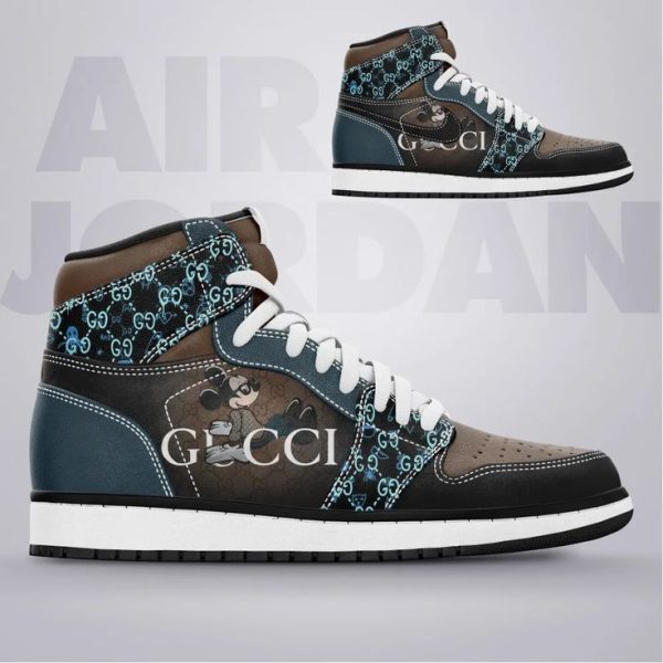 Gucci Mickey Mouse Luxury High Air Jordan Sneaker Shoes NP
