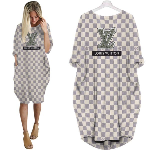 VLL White Batwing Pocket Dress VLL Luxury Clothing Clothes Outfit For Women HT