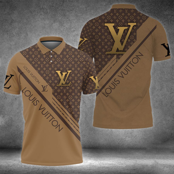 Louis Vuitton Brown Polo Shirt  Luxury Clothing Clothes Golf Tennis Outfit For Men HT
