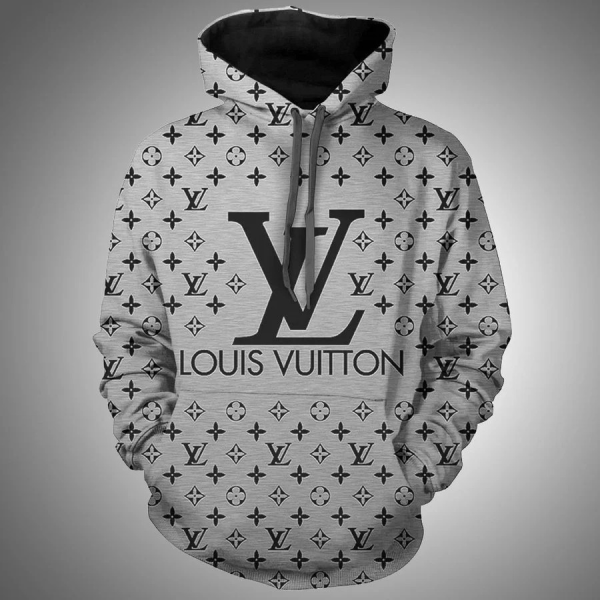 Louis Vuitton Grey Unisex Hoodie For Men Women Luxury Clothing Clothes Outfit HT