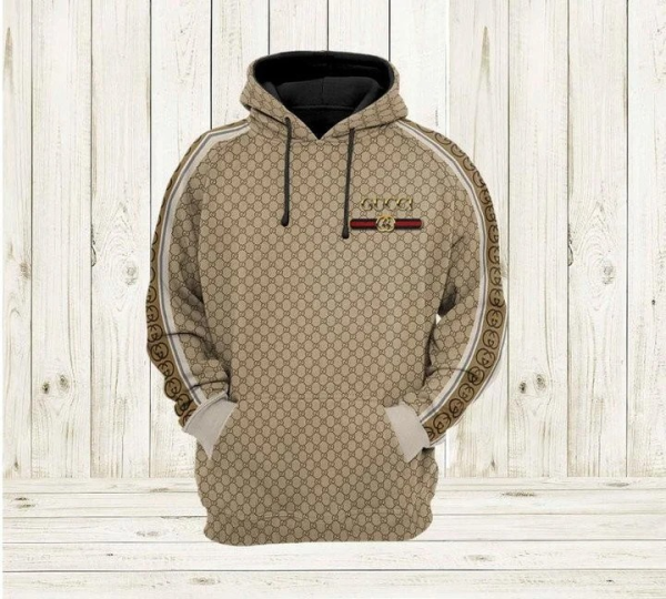 Gucci Brown Unisex Hoodie For Men Women Luxury Clothing Clothes Outfit HT