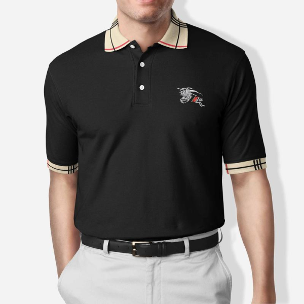 Burberry Black Polo Shirt Luxury Clothing Clothes Golf Tennis Outfit For Men HT