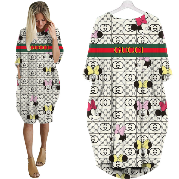 Gucci Minni Mouse Batwing Pocket Dress Luxury Clothing Clothes Outfit For Women DN Gifts ND