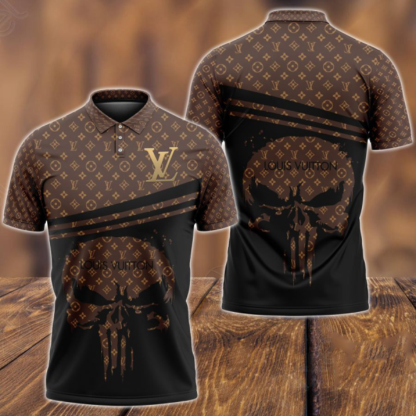 Louis Vuitton Skull Polo Shirt  Luxury Clothing Clothes Golf Tennis Outfit For Men HT
