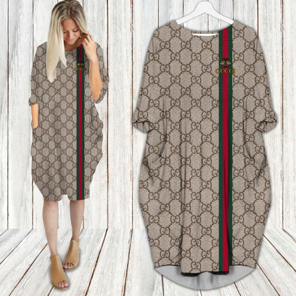 Gucci Bee Batwing Pocket Dress Luxury Clothing Clothes Outfit For Women HT