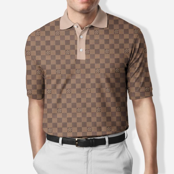 Louis Vuitton Brown Polo Shirt Luxury Clothing Clothes Golf Tennis Outfit For Men HT