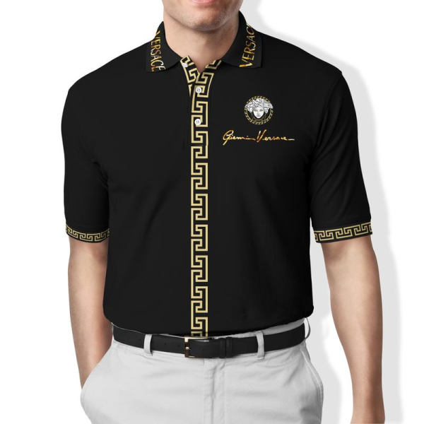 VG Black Gold Polo Shirt Luxury Clothing Clothes Golf Tennis Outfit For Men HT