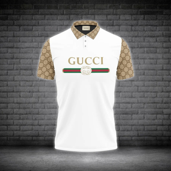 CG White Polo Shirt Luxury Clothing Clothes Golf Tennis Outfit For Men HT