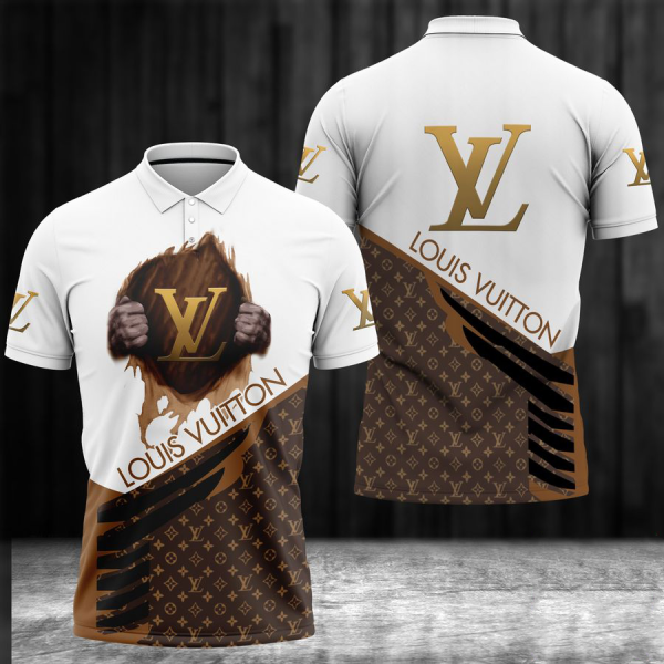 VLL Brown Polo Shirt Luxury Clothing Clothes Golf Tennis Outfit For Men HT
