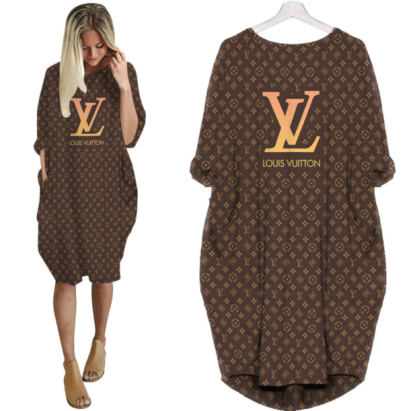 VLL Monogram Batwing Pocket Dress Luxury Clothing Clothes Outfit For Women HT