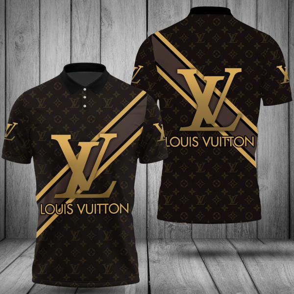 VLL Dark Brown Polo Shirt Luxury Clothing Clothes Golf Tennis Outfit For Men HT