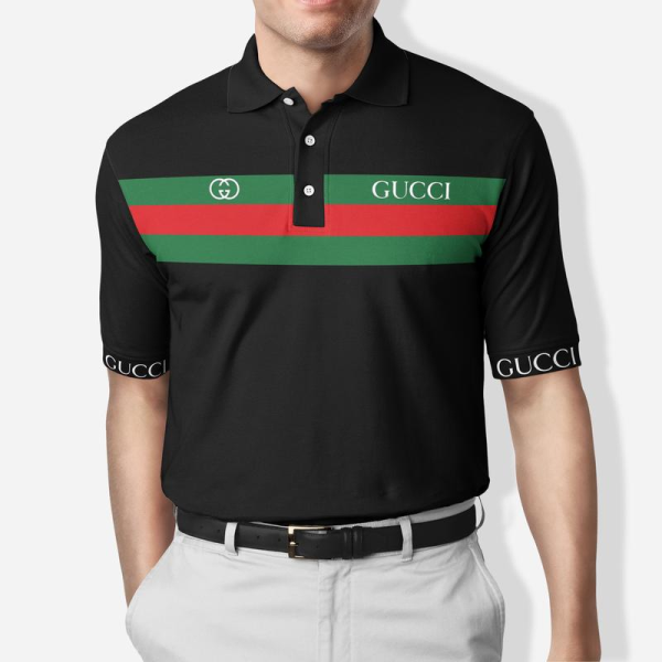 CG Black Polo Shirt Luxury Clothing Clothes Golf Tennis Outfit For Men HT