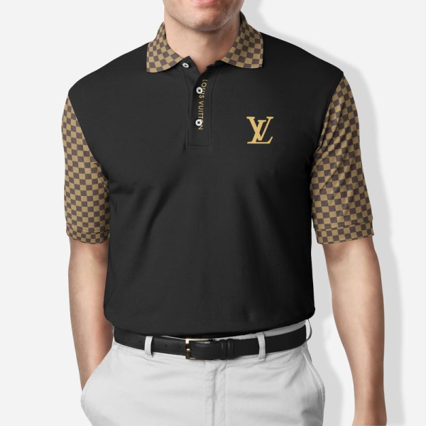 VLL Black Brown Polo Shirt Luxury Clothing Clothes Golf Tennis Outfit For Men HT