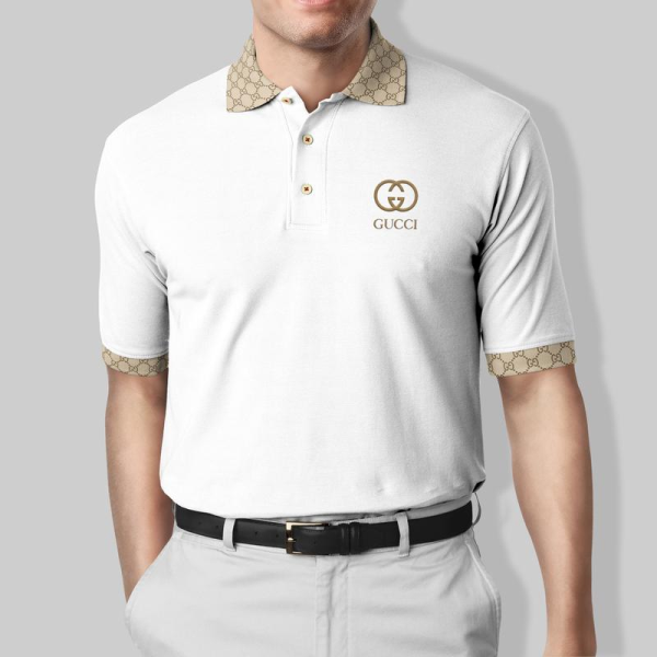 CG White Polo Shirt Luxury Clothing Clothes Golf Tennis Outfit For Men HT