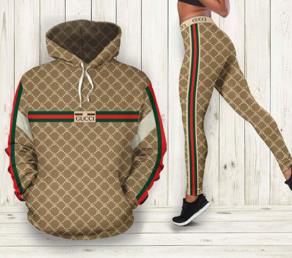 CG Brown Hoodie Leggings Luxury Clothing Clothes Outfit For Women HT