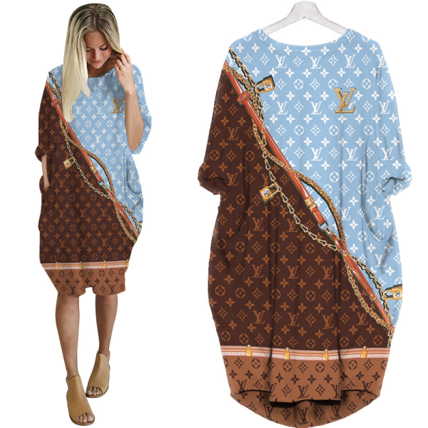 Louis Vuitton Fashion Batwing Pocket Dress Luxury Clothing Clothes Outfit For Women HT