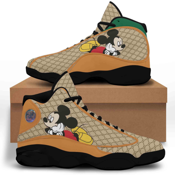 Mickey x Gucci Black Air Jordan 13 Sneakers Shoes High Top Shoes For Men Women HT