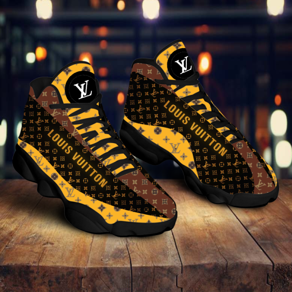 Brown Yellow Louis Vuitton Air Jordan 13 Sneakers Shoes Hot 2025 LV Gifts For Men Women HT