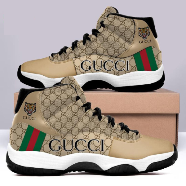 Gucci Brown Tiger Air Jordan 11 Sneakers Shoes Hot 2025 Gifts For Men Women HT
