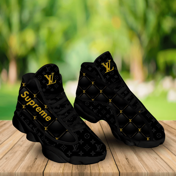 Louis Vuitton LV x Supreme Black Air Jordan 13 Sneakers Shoes Gifts For Men Women HT