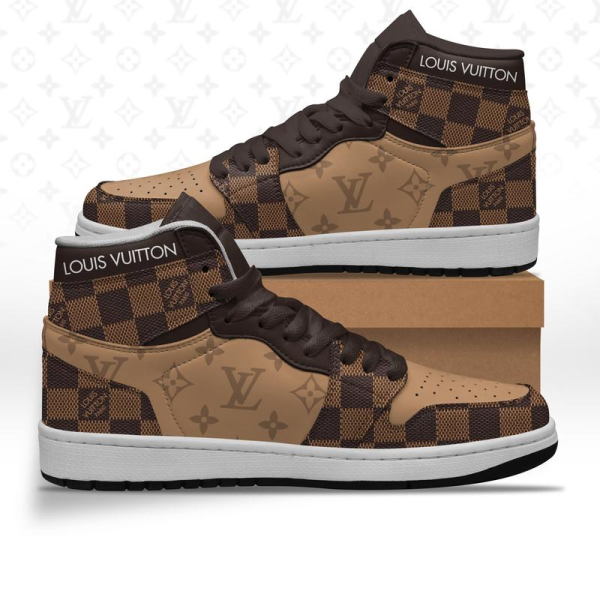 Louis Vuitton LV High Air Jordan Sneakers Shoes Brown Hot 2025 Gifts For Men Women HT