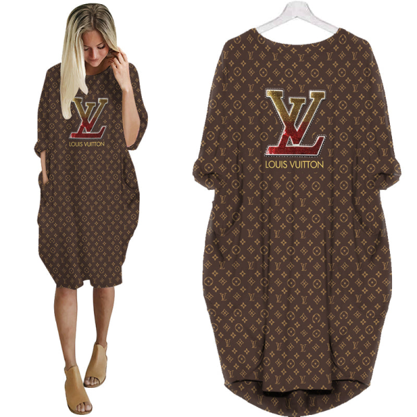 Louis Vuitton Monogram Batwing Pocket Dress  Luxury Clothing Clothes Outfit For Women HT