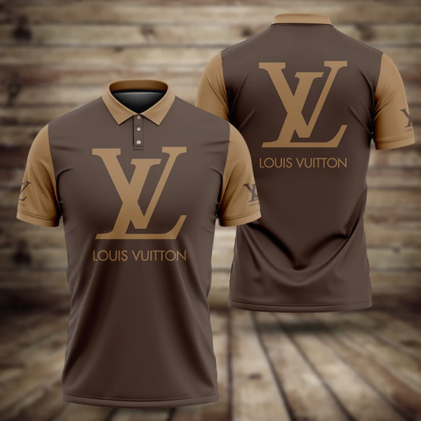 Louis Vuitton Brown Polo Shirt  Luxury Clothing Clothes Golf Tennis Outfit For Men HT
