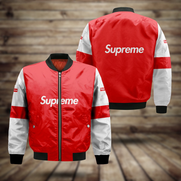 Supreme Red Bomber Jacket Luxury Clothing Clothes Outfit For Men HT